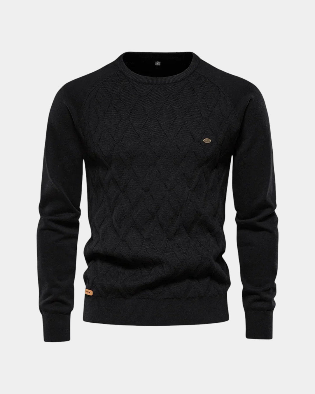 Arveld | Homme Pull Col Rond Jacquard Maille - Beige - Image 5