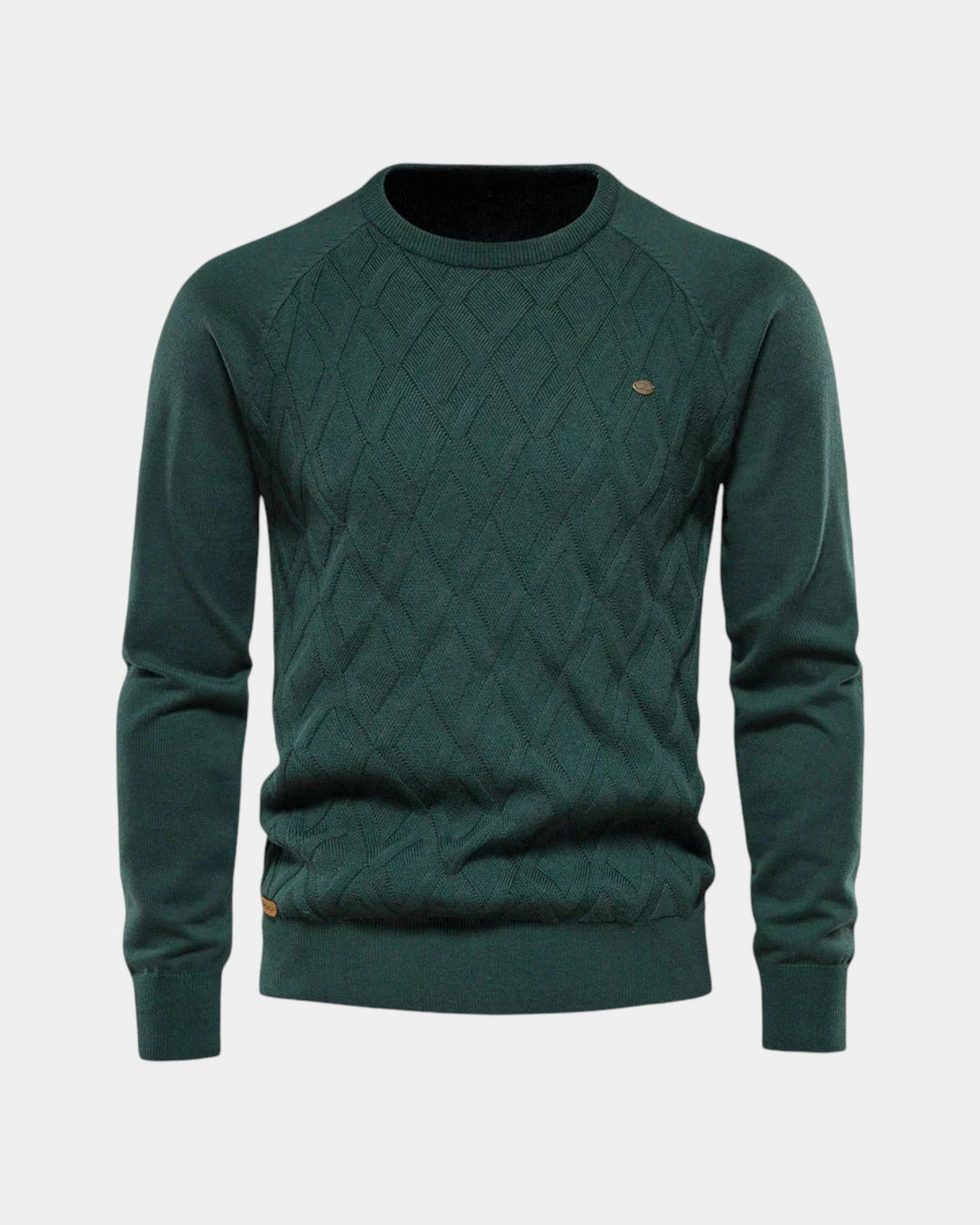 Arveld | Homme Pull Col Rond Jacquard Maille - Beige - Image 6