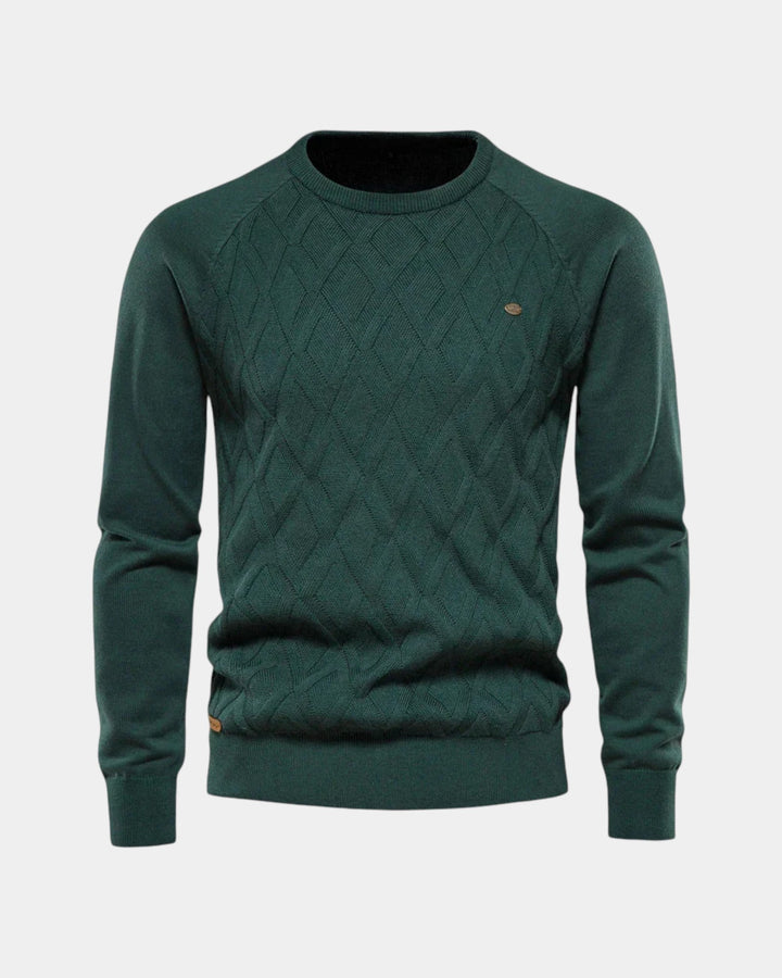 Arveld | Homme Pull Col Rond Jacquard Maille - Beige - Image 6