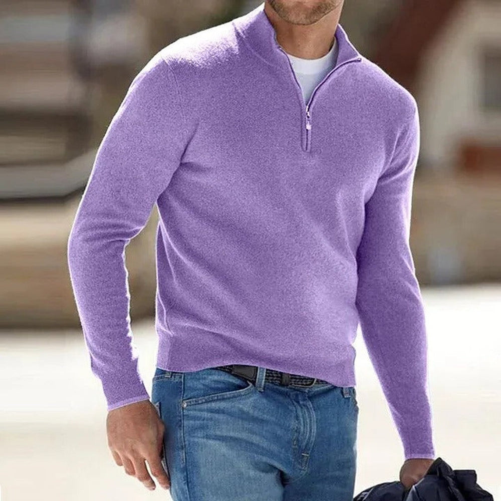 Arveld | Pull Col Zippé Homme Manches Longues - Pink - Image 2