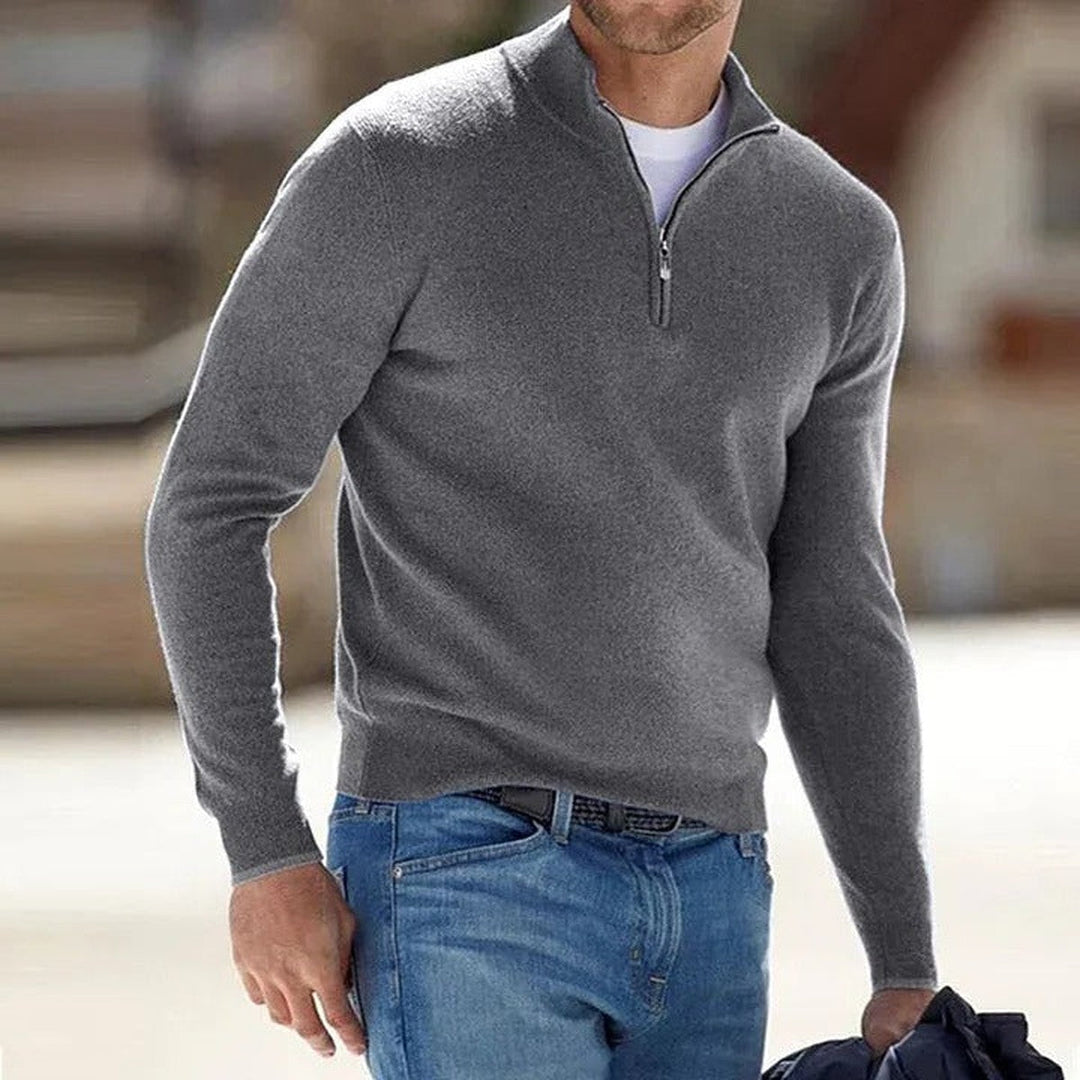 Arveld | Pull Col Zippé Homme Manches Longues - Pink - Image 3