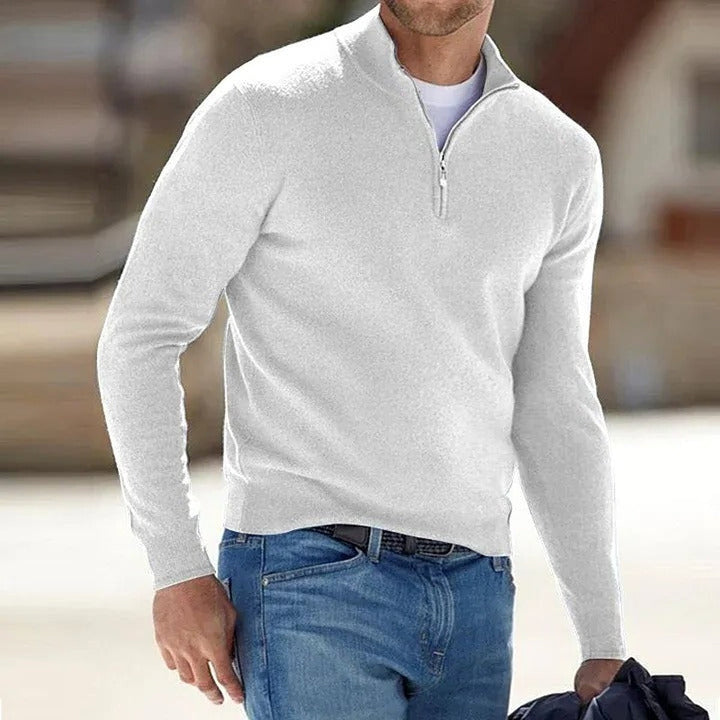 Arveld | Pull Col Zippé Homme Manches Longues - Pink - Image 4