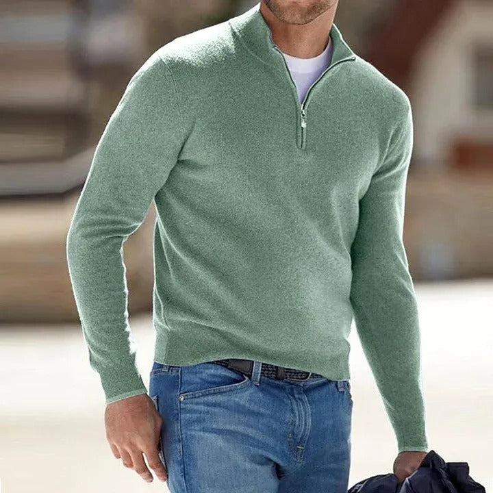 Arveld | Pull Col Zippé Homme Manches Longues - Pink - Image 5