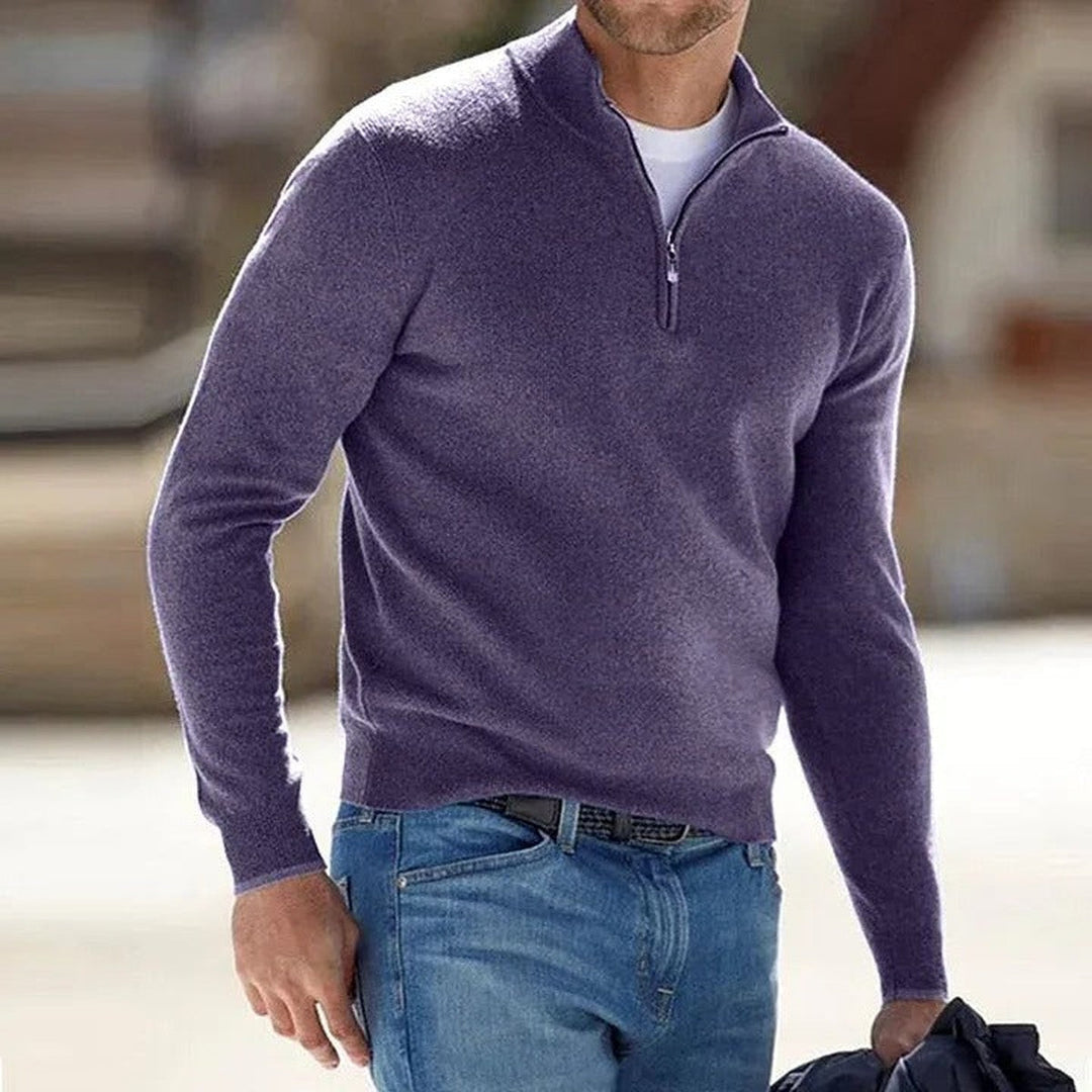 Arveld | Pull Col Zippé Homme Manches Longues - Pink - Image 7