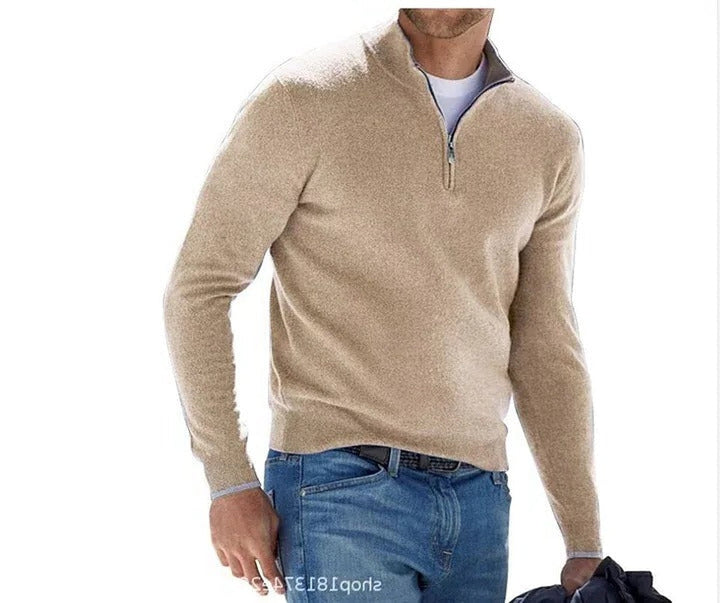 Arveld | Pull Col Zippé Homme Manches Longues - Pink - Image 8