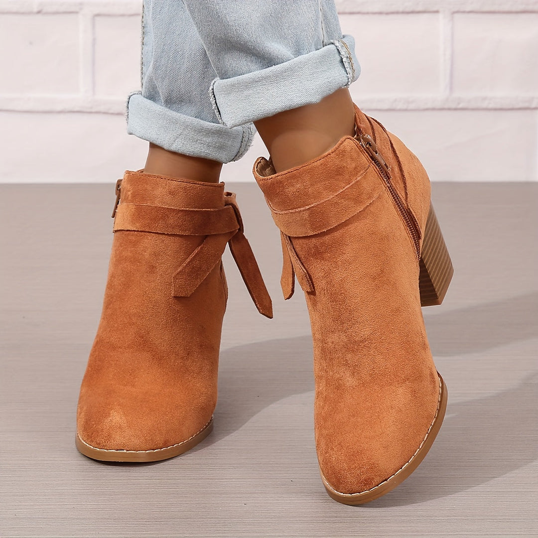 Arvelle | Femme Bottines Talon Carré Nœud - Black - Image 14