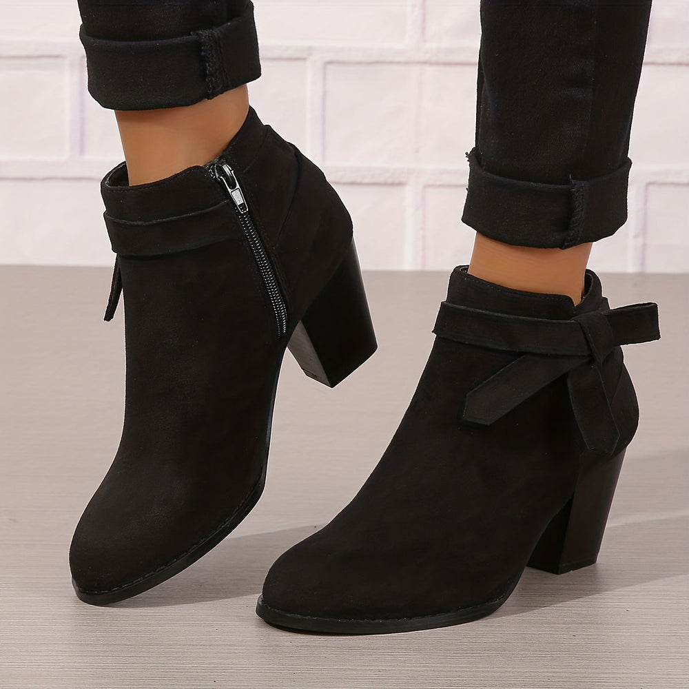 Arvelle | Femme Bottines Talon Carré Nœud - Black - Image 2