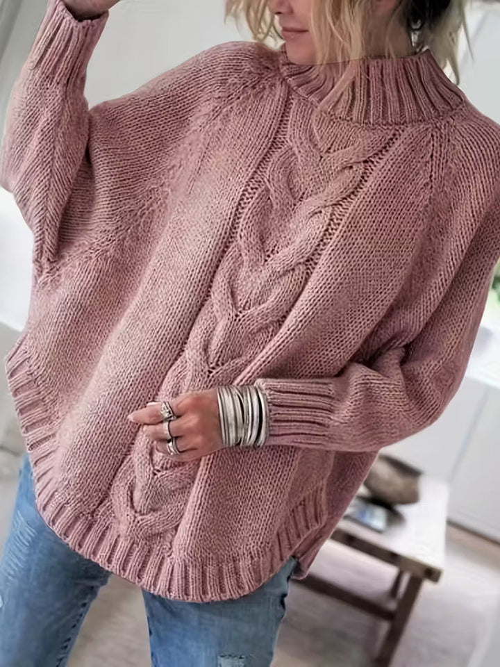 Arvelle | Femme Pull Col Roulé Oversize Torsadé - Beige - Image 3