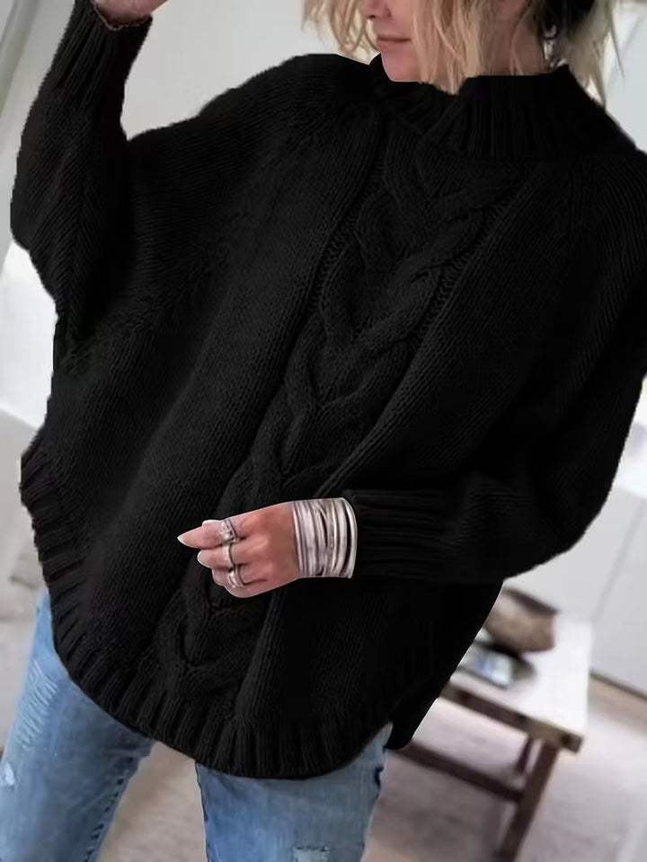 Arvelle | Femme Pull Col Roulé Oversize Torsadé - Beige - Image 4