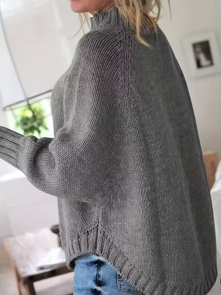 Arvelle | Femme Pull Col Roulé Oversize Torsadé - Beige - Image 7