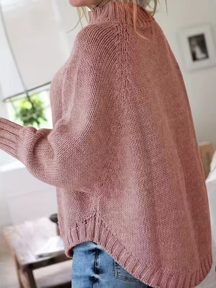 Arvelle | Femme Pull Col Roulé Oversize Torsadé - Beige - Image 8
