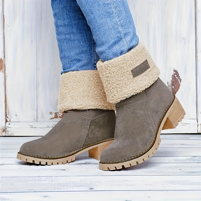 Arvèle | Bottines Fourrées Femme Talon Carré Hiver - Black - Image 10