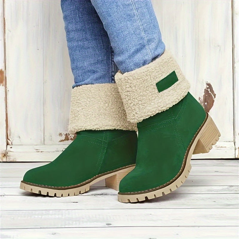 Arvèle | Bottines Fourrées Femme Talon Carré Hiver - Black - Image 13