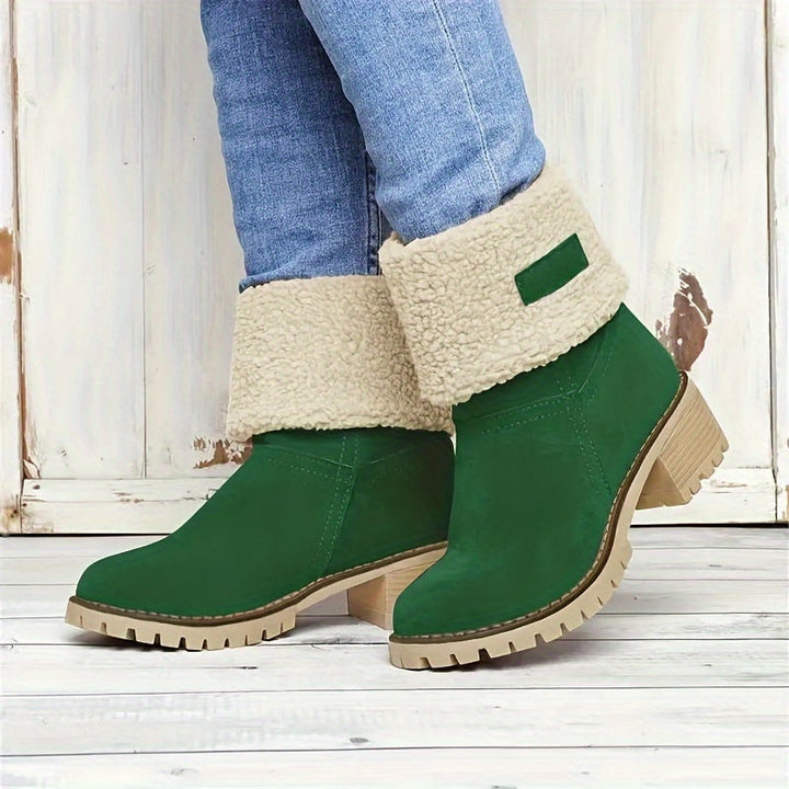 Arvèle | Bottines Fourrées Femme Talon Carré Hiver - Black - Image 13