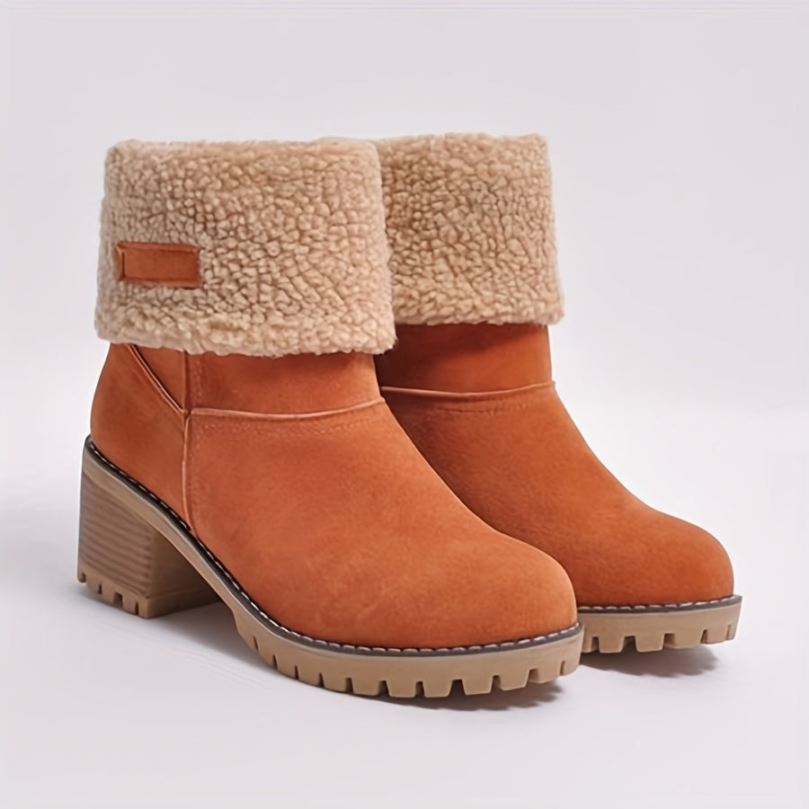 Arvèle | Bottines Fourrées Femme Talon Carré Hiver - Black - Image 16