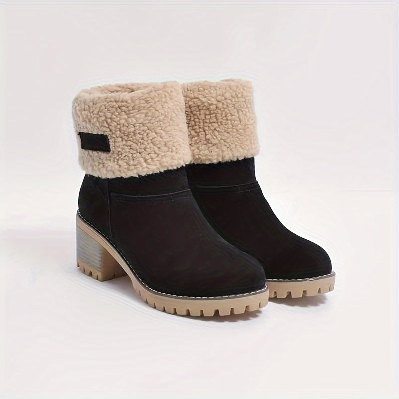 Arvèle | Bottines Fourrées Femme Talon Carré Hiver - Black - Image 6