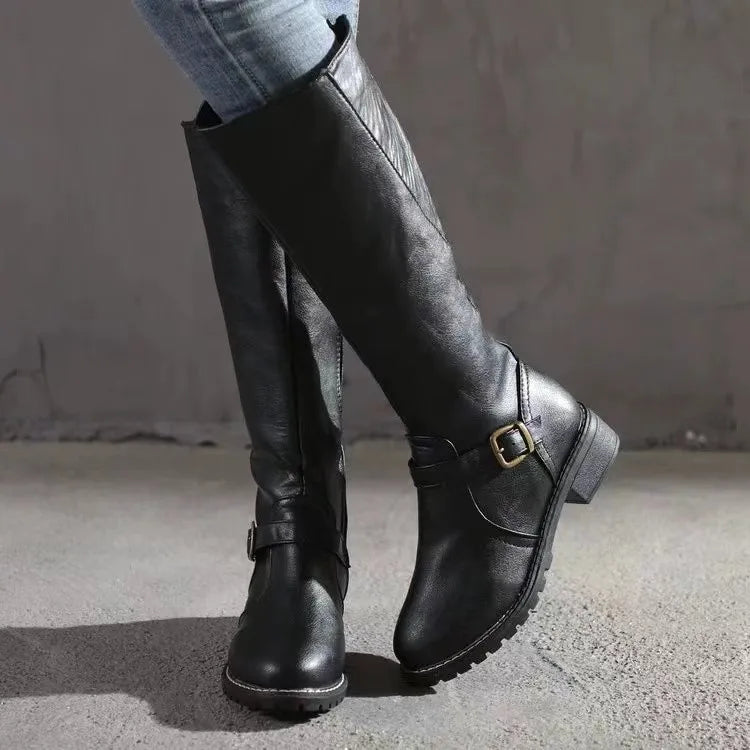 Gilvorde | Femme Bottes Hautes Cuir Boucle