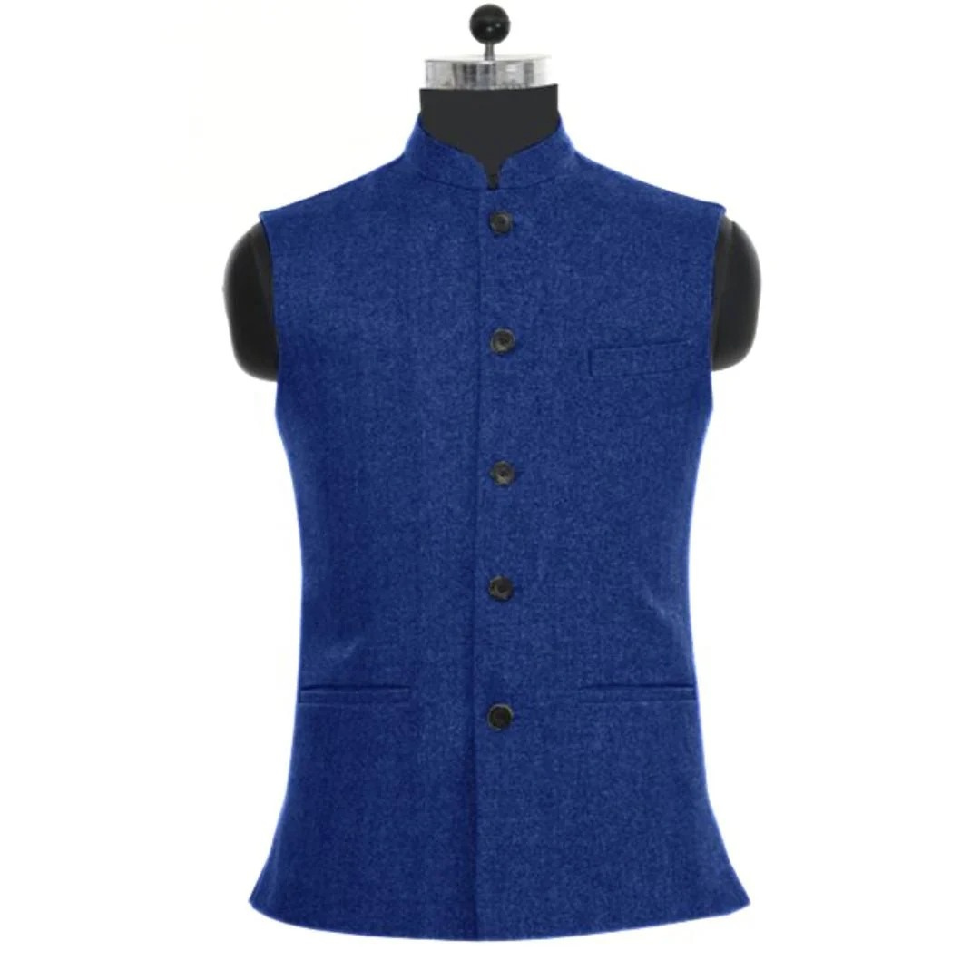Arvond | Gilet Homme Col Mao Slim Fit - Royal Blue - Image 1
