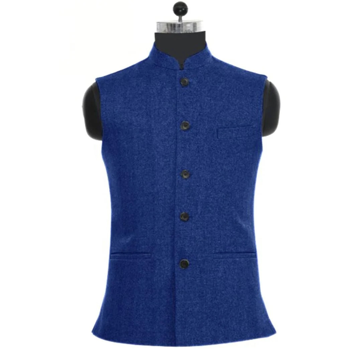 Arvond | Gilet Homme Col Mao Slim Fit - Royal Blue - Image 1