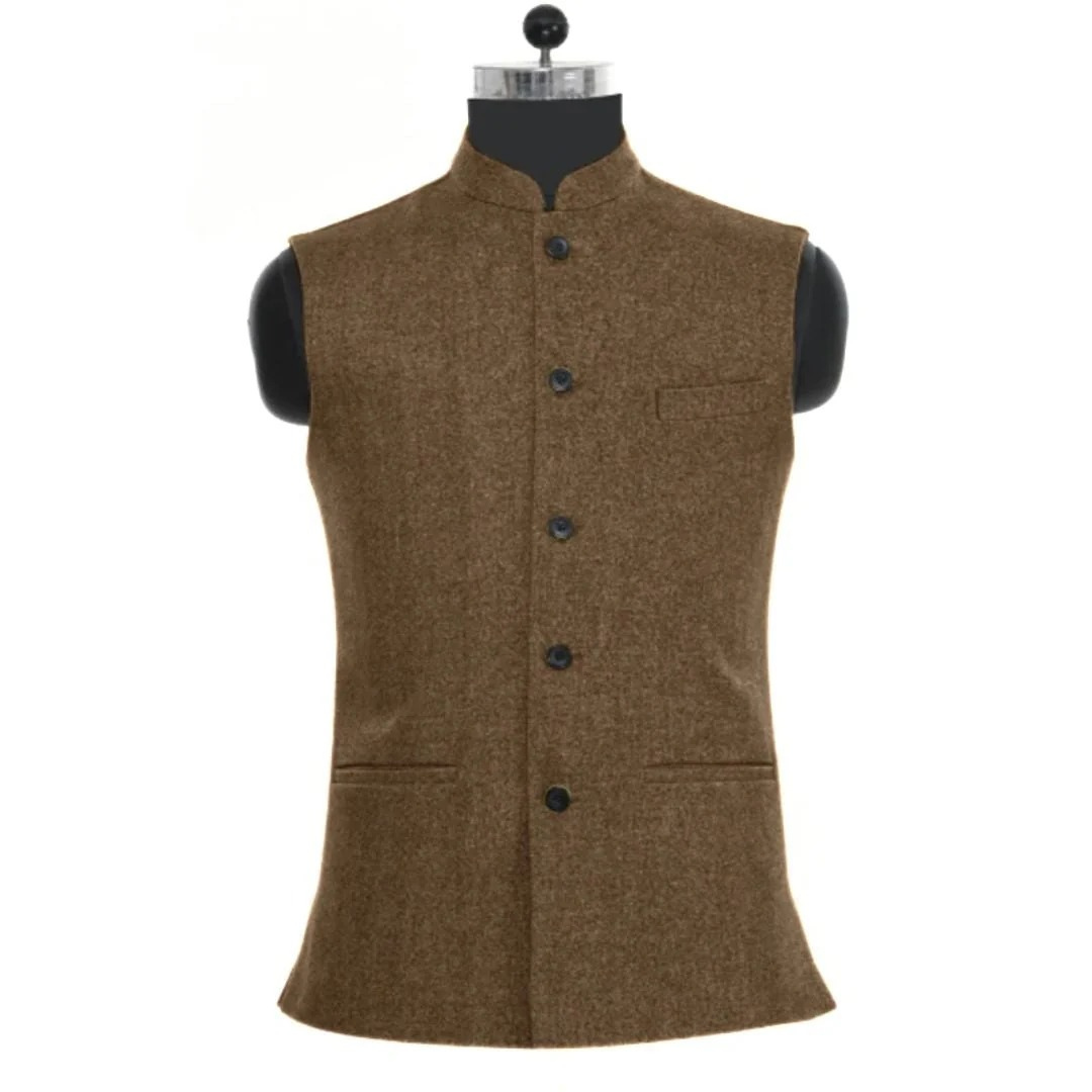 Arvond | Gilet Homme Col Mao Slim Fit - Royal Blue - Image 3