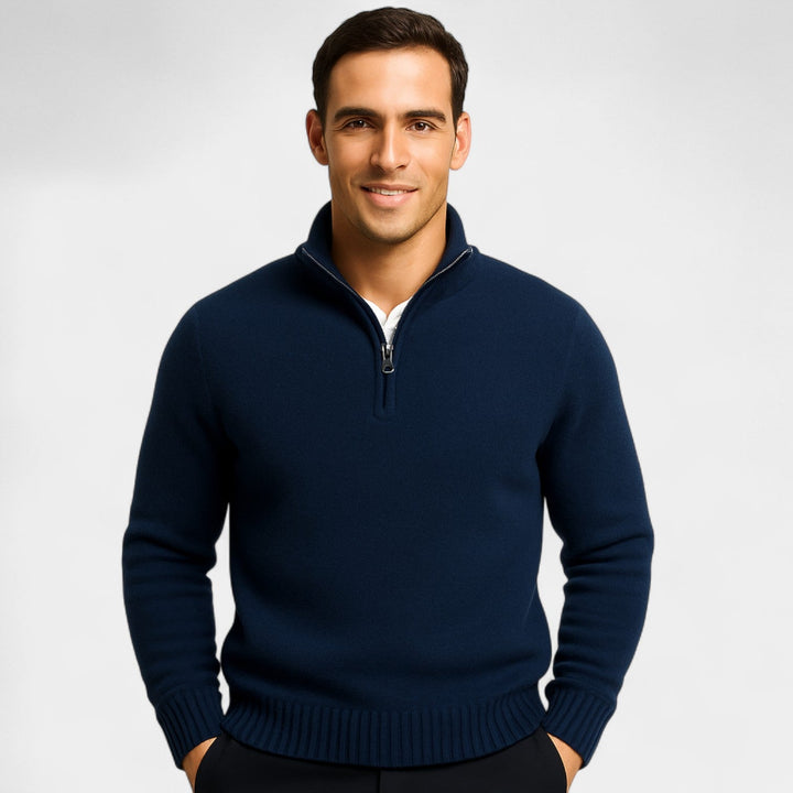 Arvond | Homme Pull Quart Zippé Col Montant - Black - Image 3