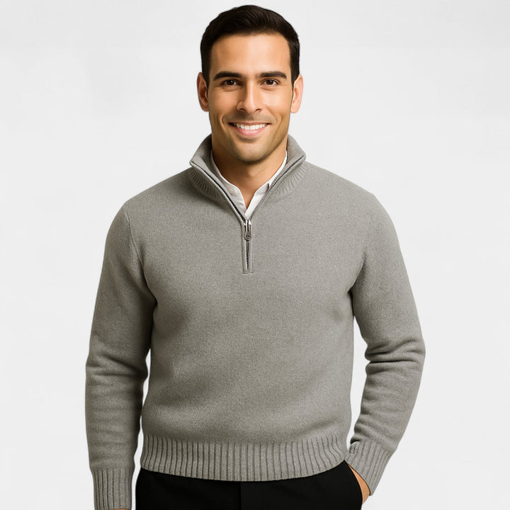 Arvond | Homme Pull Quart Zippé Col Montant - Black - Image 5