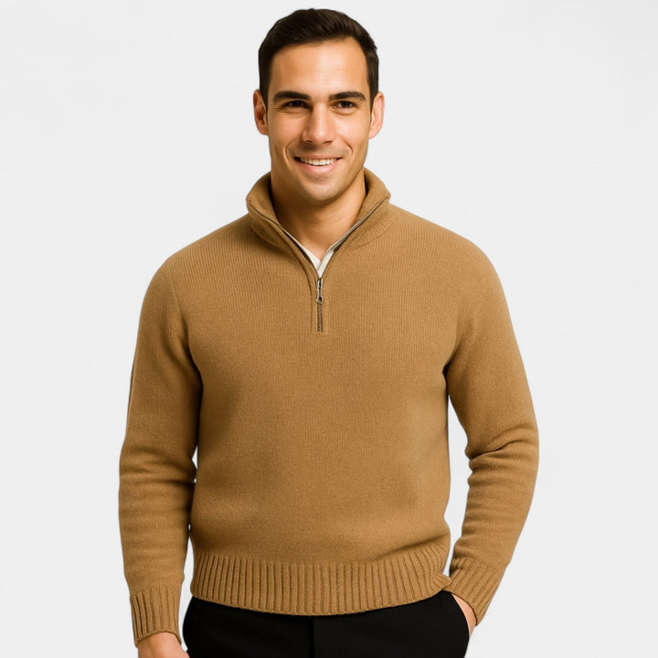 Arvond | Homme Pull Quart Zippé Col Montant - Black - Image 6
