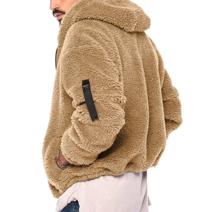 Arvond | Veste polaire à capuche homme zippée - Camel - Image 3