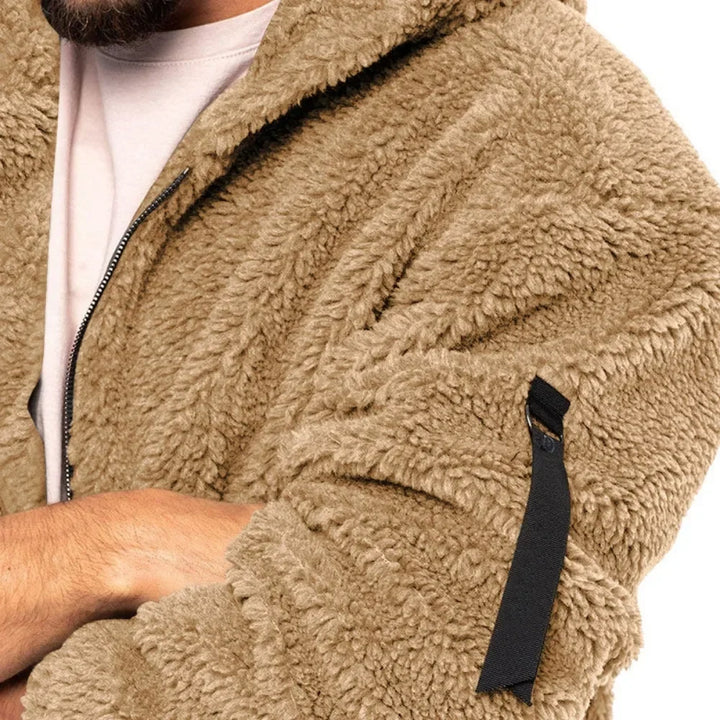Arvond | Veste polaire à capuche homme zippée - Camel - Image 4