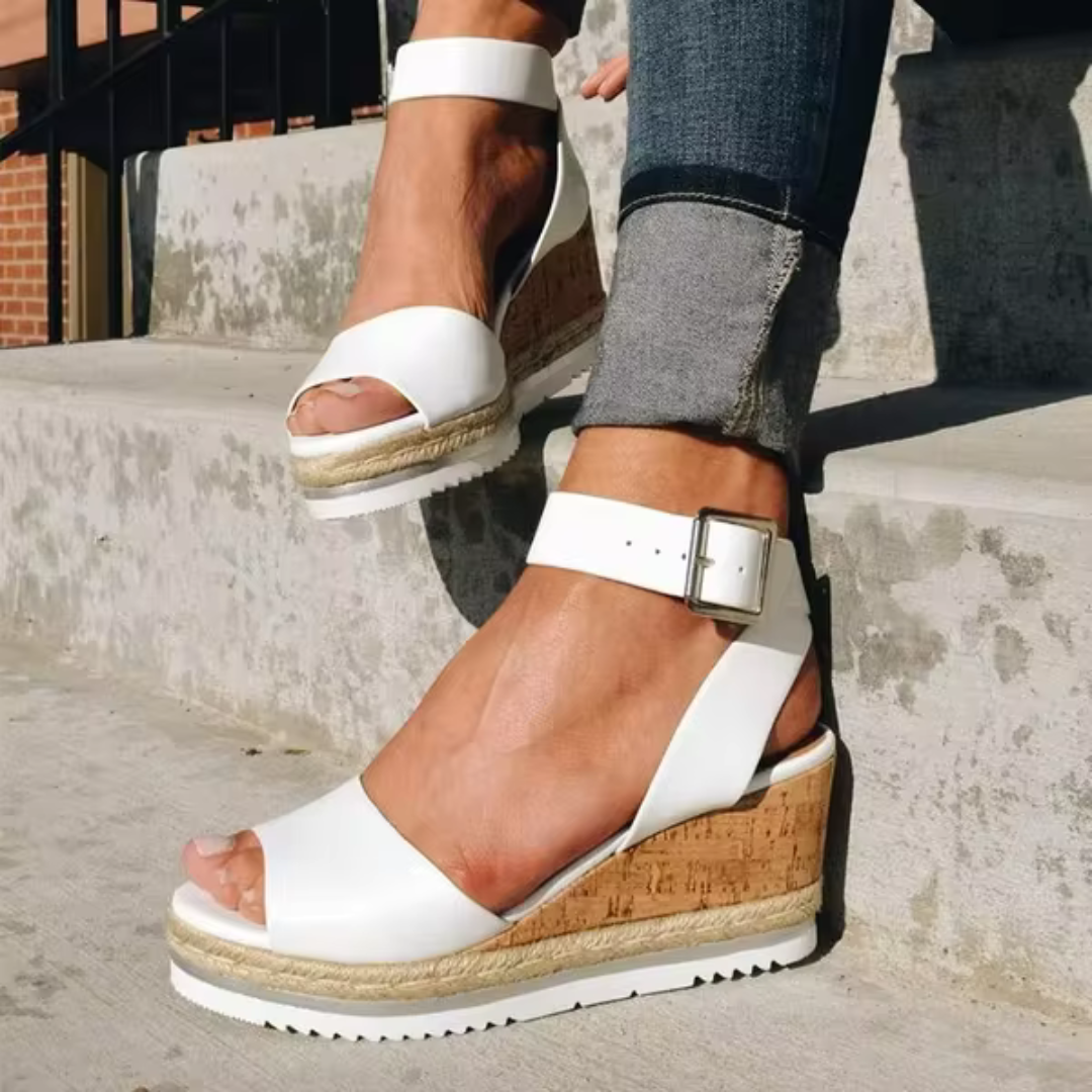 Aurelia | Women's Platform Wedge Ankle Strap Sandals - Image 1