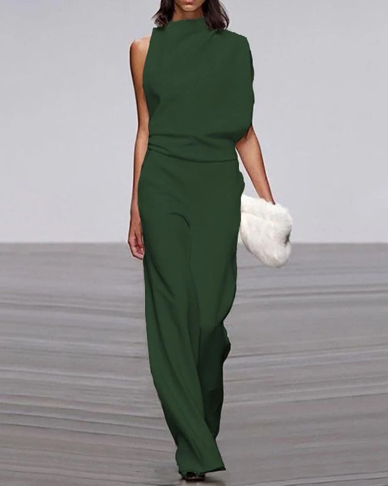 Azura | Women's Wide Leg Mock Neck Jumpsuit - Image 2