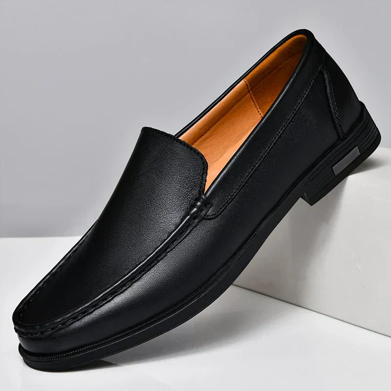 Bastian | Men's Slip-On Dress Loafer - Black - Image 1