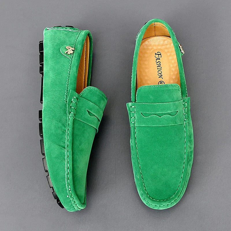 Bastien | Men's Penny Loafer Slip-On Shoes - Green - Image 1