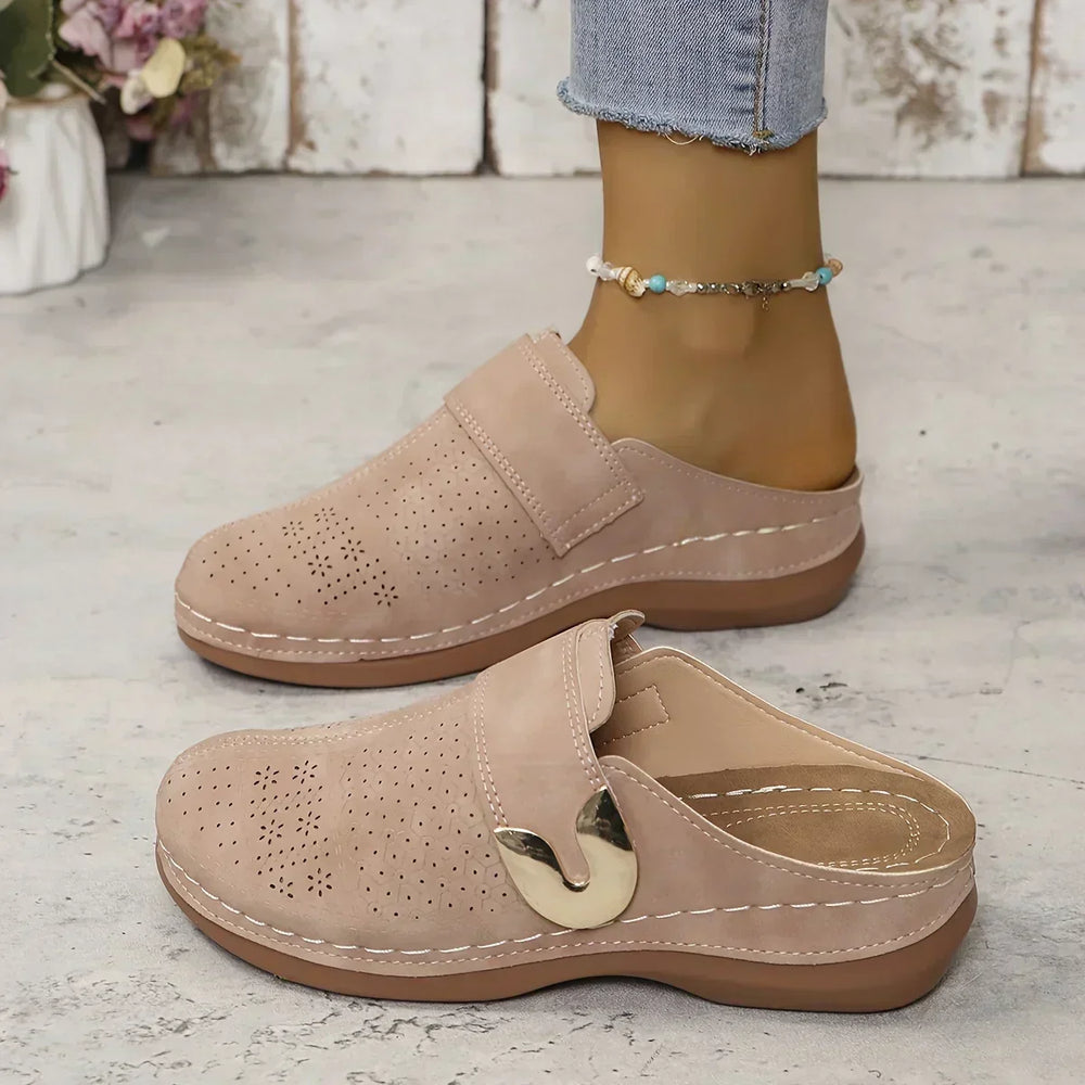 Beatrice | Women's Chain Detail Wedge Loafers - Image 2