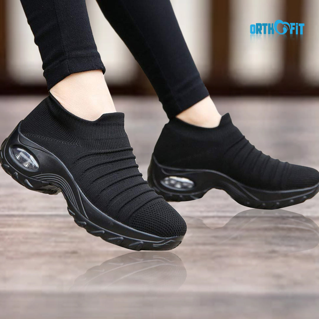 Beatrice | Women's Slip-On Arch Support Sneakers - Black - Image 1