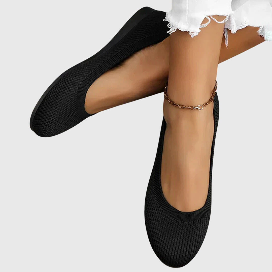 Beatrice | Women's Slip On Ballet Flats - Black - Image 1