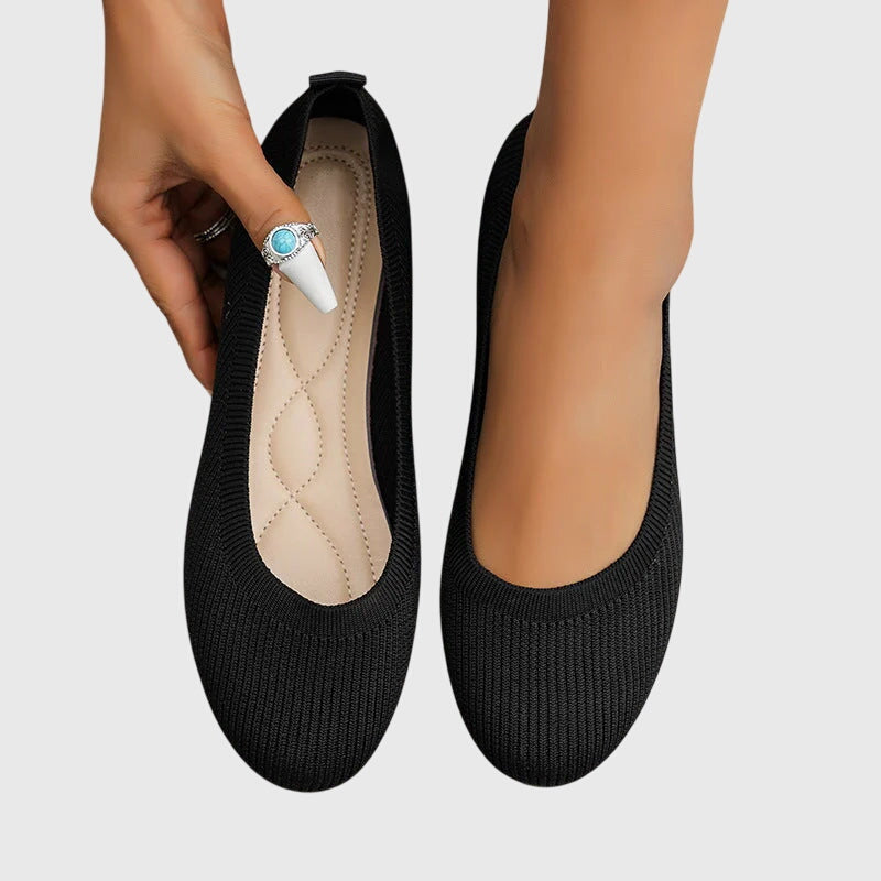 Beatrice | Women's Slip On Ballet Flats - Black - Image 2