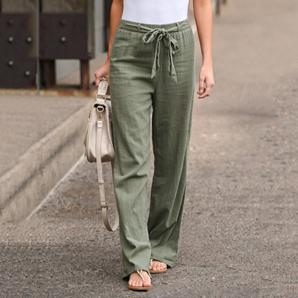 Beatrice | Women's Wide Leg Drawstring High Waist Pants - Image 2