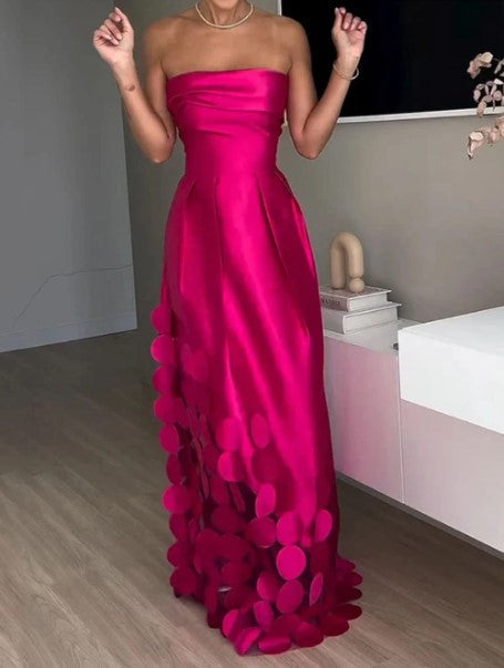 Beatriz | Women's Strapless Ruffle Maxi Dress - Image 1
