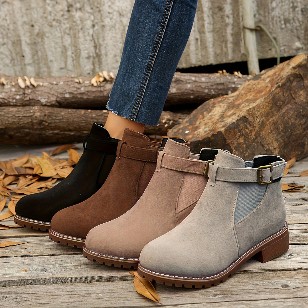 Bellamy | Women's Chelsea Ankle Boot with Buckle Strap - Image 1