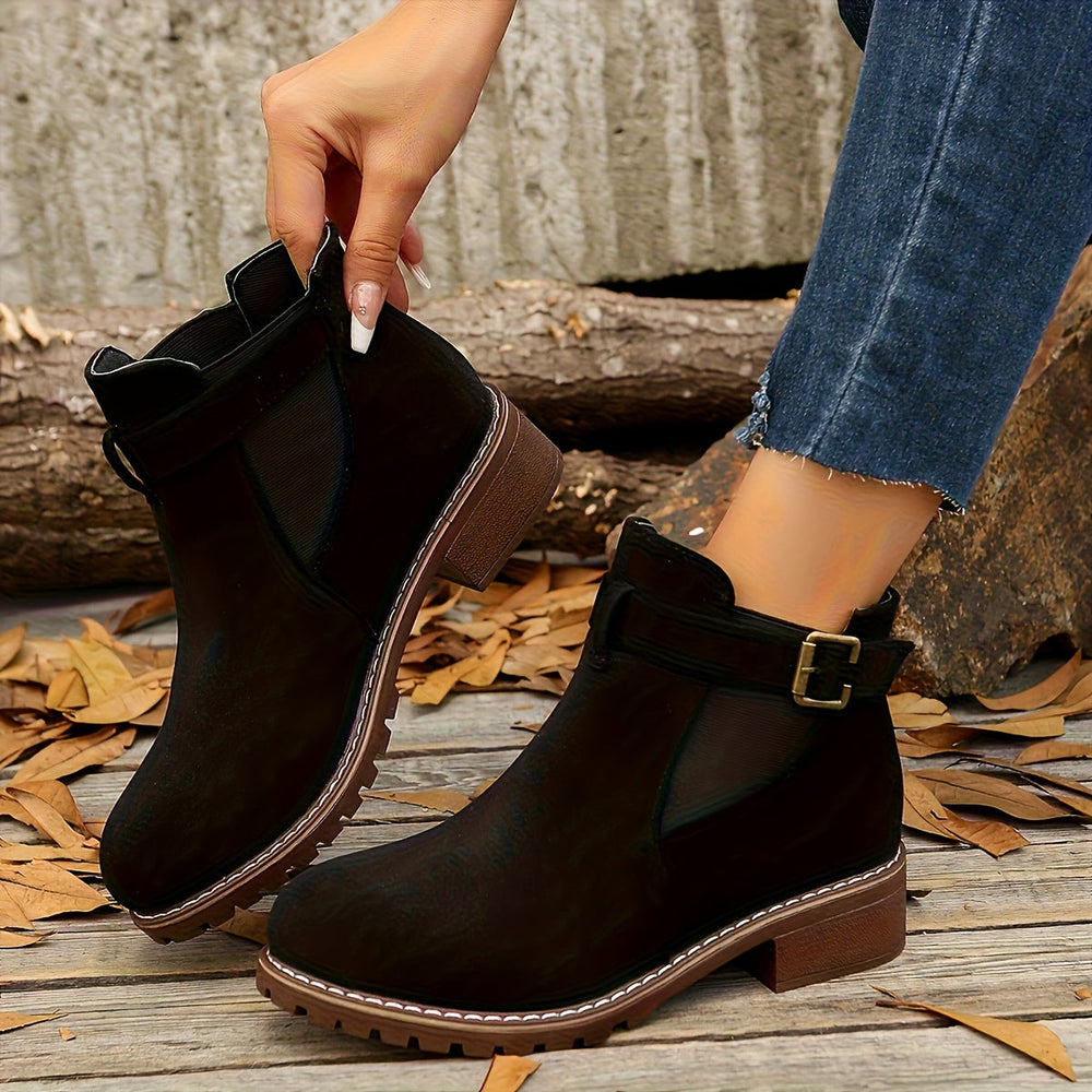 Bellamy | Women's Chelsea Ankle Boot with Buckle Strap - Image 2