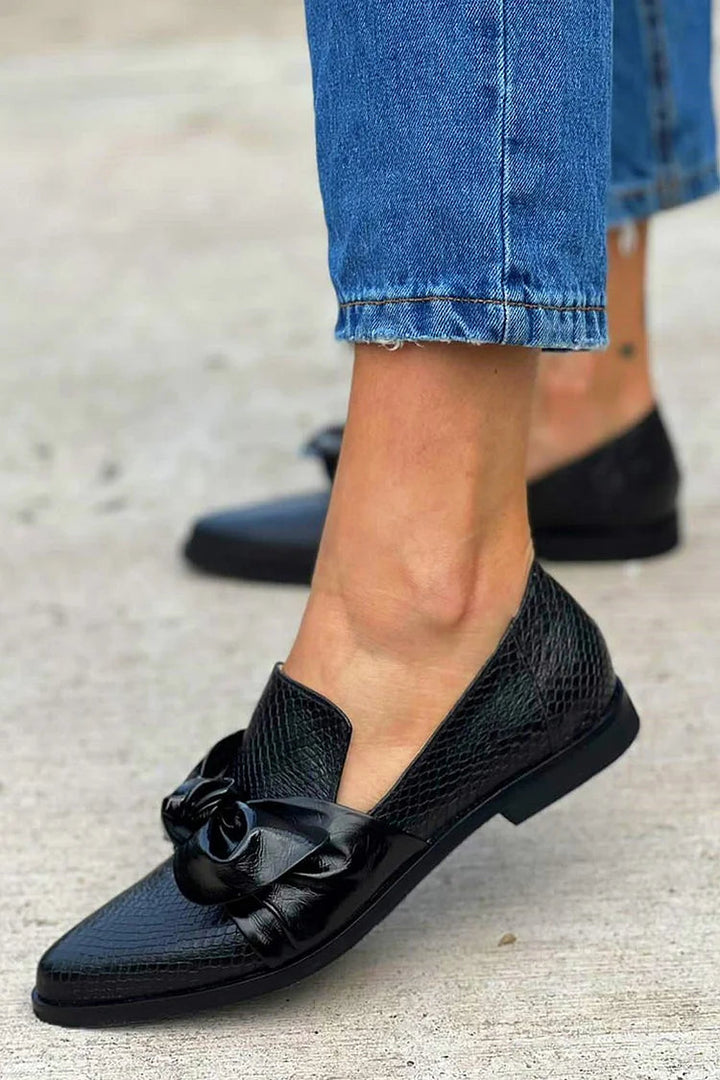 Belvorie | Mocassins Femme Nœud Bout Pointu - Black - Image 2