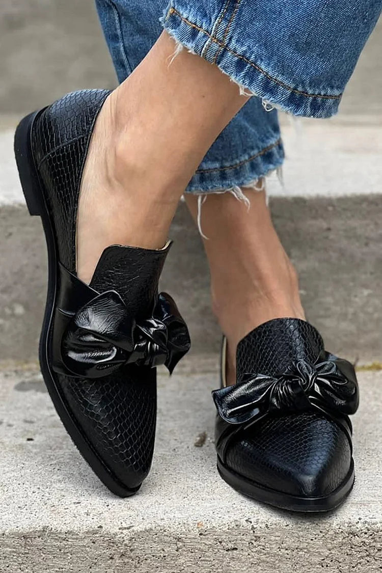 Belvorie | Mocassins Femme Nœud Bout Pointu - Black - Image 3
