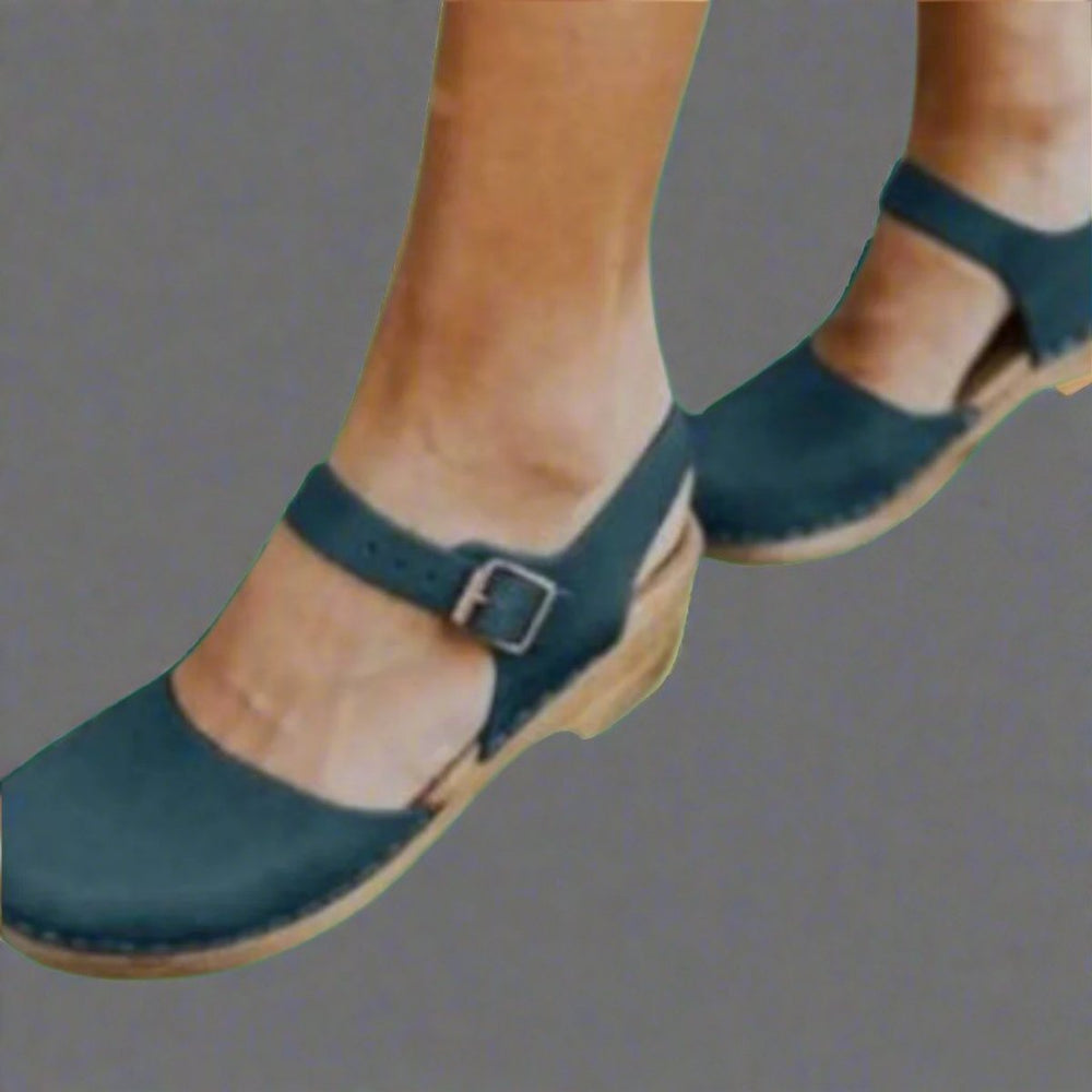 Bettany | Women's Platform Clog Ankle Strap Closed Toe Shoe - Camel - Image 2