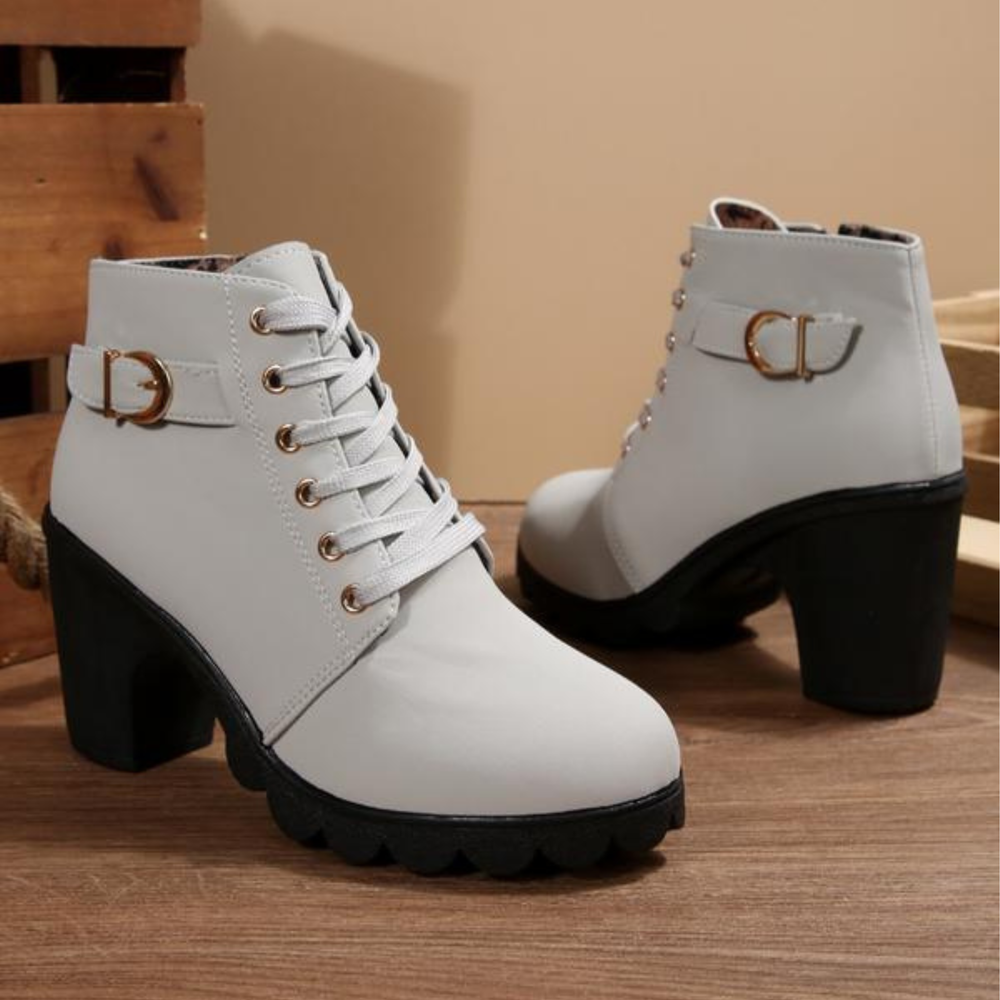 Selvorne | Femme Bottines à Lacets Talon Bloc — vue 2