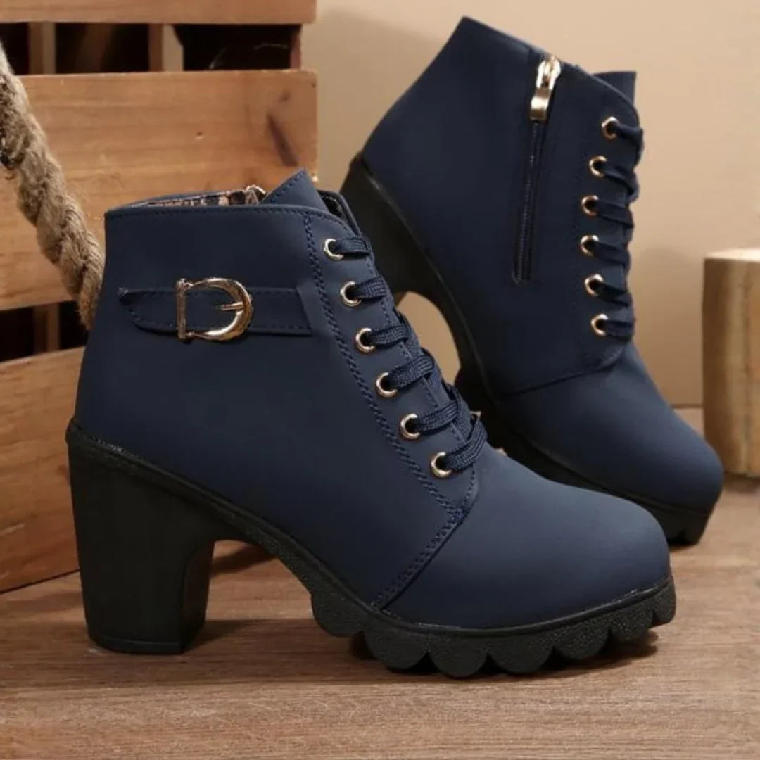 Selvorne | Femme Bottines à Lacets Talon Bloc — vue 4