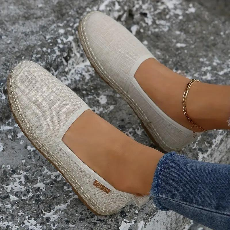 Blythe | Women's Slip-On Espadrille Flat - Beige - Image 1