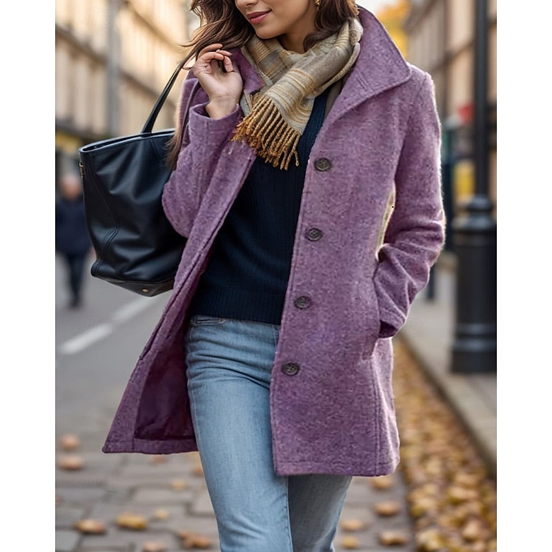 Bréande | Femme Manteau Boutonné Col Rabattu Hiver - Image 1