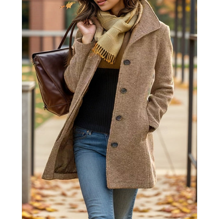 Bréande | Femme Manteau Boutonné Col Rabattu Hiver - Image 2