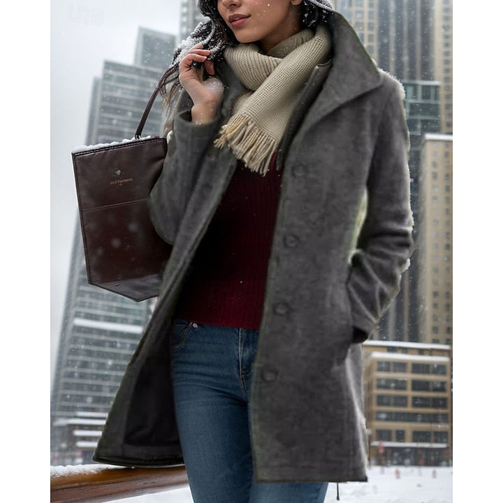 Bréande | Femme Manteau Boutonné Col Rabattu Hiver - Image 3